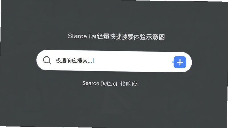 搜搜Ta轻量快捷搜索体验示意图,展示极简界面与极速响应,背景为纯色,中央搜索框醒目,整体简洁明快