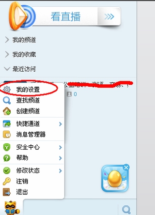 YY菜单 设置界面 截图