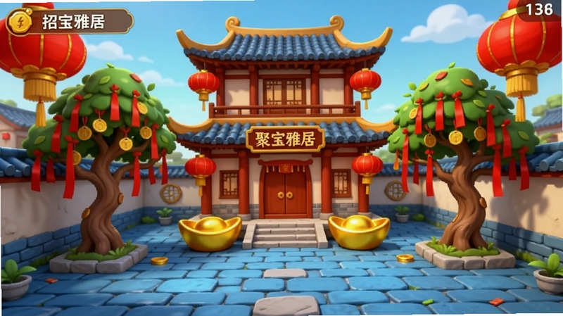 �вƵ�СԺ��Ϸ�ڽ�ͼ��չʾһ������Ϊ���۱��žӡ�������ͥԺȫ����ͥԺ����һ������ŷ�С¥����ǰ�н�Ԫ����״��װ�κ����ù�����˿��������������ש�̵أ��������߸߹��𣬻���ϲ����ͣ�����������Ϣ��