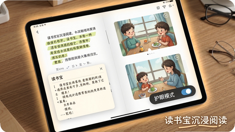 ���鱦�Ķ�������ƽ������ϵ���ʾЧ����ҳ��չʾһ��ͼ�Ĳ�ï�ĵ����飬����и������ߺͱʼǵ��������½���ʾ����ģʽ�л����飬��Ļ��Ե����͵�ů�⣬�����С����鱦�����Ķ��������������ʶ������Ϊľ���������۸�����ϸ��