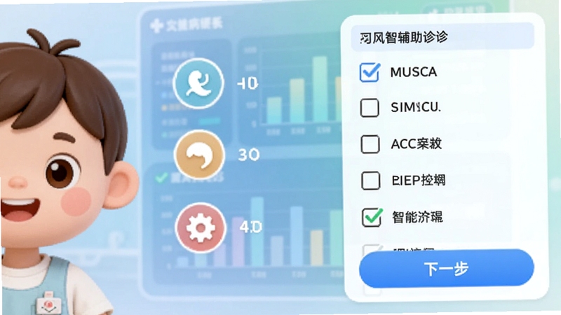 ���Ƽ����������ϵͳ���������������д����������ǿ�ͨ���Ļ���ͷ����֢״ͼ�꣬�Ҳ�Ϊ�ɹ�ѡ��֢״�嵥�б����·�����ɫ����һ����ť����������ͽ���ɫ��ҽ��������壬ǿ������ֱ���벽��������