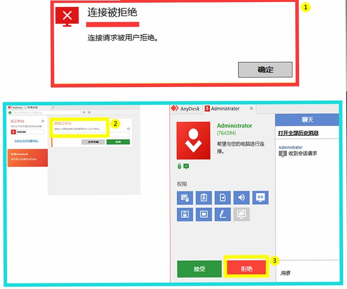 AnyDesk����ʧ�ܴ�����ʾ��ͼ