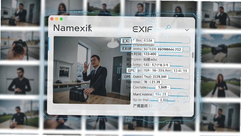 Namexif��������չʾͼ������������ʾһ����Ƭ��������壬����EXIF��Ϣ�ֶ�������ʱ�䡢����ͺš�GPS���꣬����Ϊģ������Ƭ���񣬷���ִ��Ƽ��У��������ݶ�ȡ�봦������