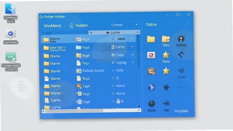 WinMend Folder Hidden ������Ԥ��ͼ������������ʾ����������ɫ��������壬���Ϊ�ļ����б����Ҳ�Ϊ����״̬ͼ�꣬����Ϊ�ɾ���ǳ��ɫ���滷��