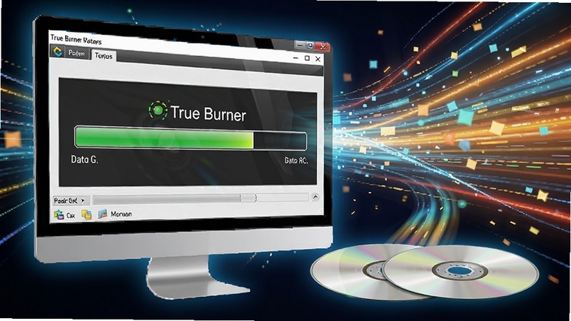 True Burner ���ٿ�¼����ʾ��ͼ������չʾ������Ļ������������ʾ��¼���������Ա߷��ü��Ź��̣������������Ķ�̬���ߣ��������ݸ���д�룬ɫ����������