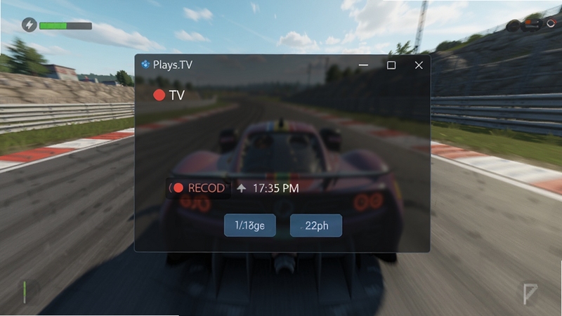 Plays.TV��������Ϸ�еĸ������棬��͸��״̬����ʾ¼��ʱ���밴ť����Ϸ����Ϊ���������໭�棬������Ƽ�࣬�Ӿ�����С��UI�����ɼ���