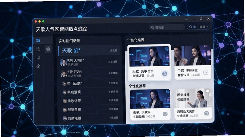 ��������������ȵ�׷�ٽ��棬չʾʵʱ���µ����Ż��������Ի��Ƽ���Ƭ������Ϊ�Ƽ�������ڵ㣬ǰ��Ϊ���������ͼ��ǿ��ʵʱ���������Ƽ�