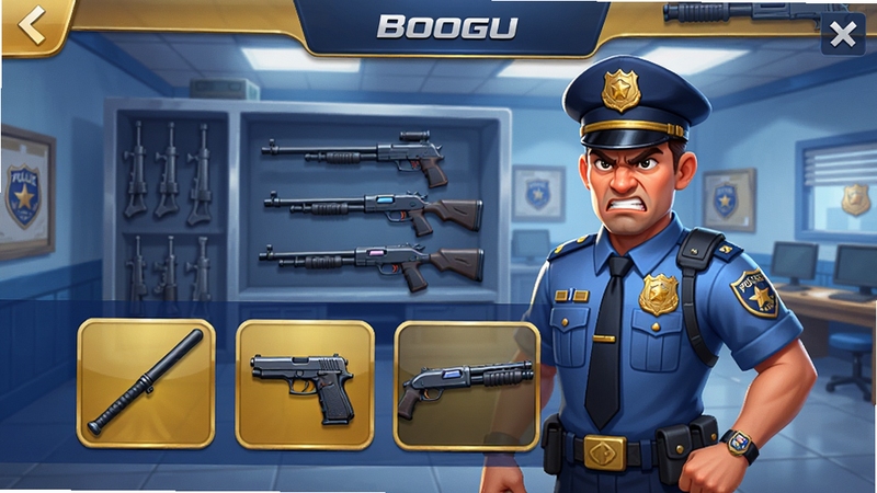 Boogu���ɣ���ŭ�ľ�����Ϸװ�����棬���Ǿ���վ��������ǰ����ǰչʾ�ž�������ǹ������ǹ������ͼ�꣬����UI���࣬��ɫ������ɫ���������Ǿ����ڲ����������������ͻ��װ��ѡ����