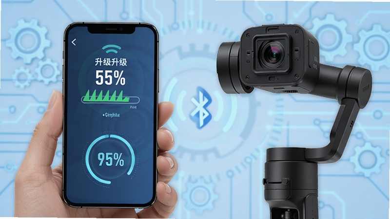Gimbal Show �̼��������������棬�������ֻ�����̨ͨ���������ӣ��ֻ���Ļ����ʾ�����ٷֱ�����ȶ���������Ϊ����ɫ�Ƽ��б��������ϳ���ͼ�꣬ͻ�����������ı����