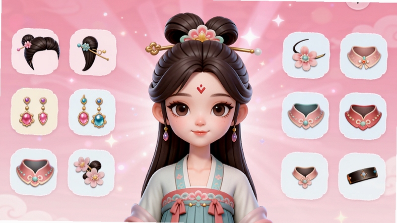 չʾ����ɫ����������װ��ϵͳ�ĸ���ͼ��������һ��3D��ͨ���Ĺŷ���Ů��������Χ�����ŷ��Ρ�����������ȿɸ��������ͼ�꣬����Ϊ��ɫ�Ľ����Ч������Ԫ����������ɫ��������ͣ�ǿ��������Ψ�����������κ����֣�alt����Ϊ����ɫ����װ����桱