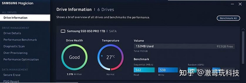 硬盘哨兵 SMART健康度 详细数据界面