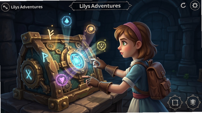 Lilys Adventures �����淨��ͼ���������ڲ���һ������Ĺ���װ�ã���Χ�����ſɻ����Ĺ������ţ�����������ظУ�UI���������ͻ������Ԫ�ء�