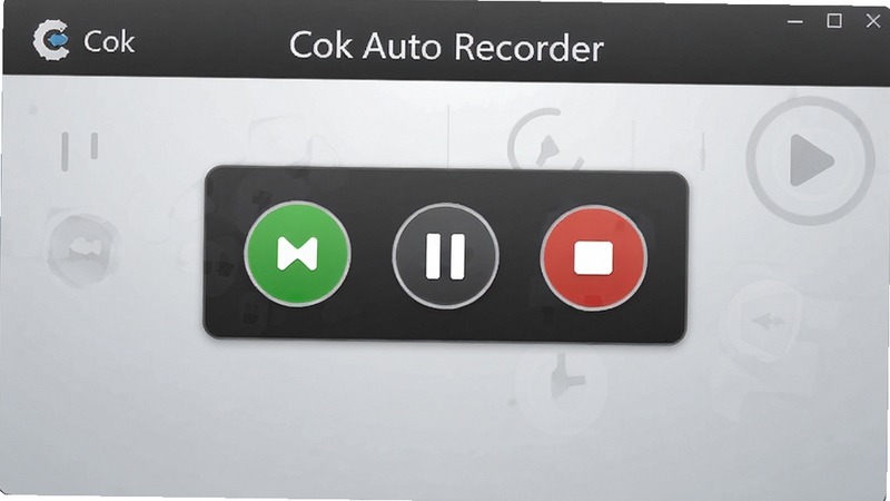 Cok Auto Recorder ����������Ԥ��ͼ������������ʾ����¼�ƿ�����壬������ʼ����ͣ��ֹͣ��ť������Ϊǳ��ɫ���䣬���沼���������ִ���Լ��񣬸߷ֱ���չʾ