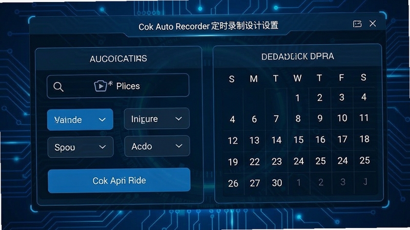 Cok Auto Recorder ��ʱ¼�����ý���ʾ��ͼ��չʾʱ��ѡ��������������������Ϊ��ɫ�Ƽ��з�񣬽���Ԫ��������ͻ���Զ���¼�ƹ���