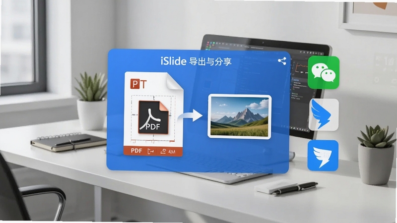չʾiSlide�ĵ�����������ܽ��棬����������ʾһ��PPT�ļ����ڱ�����ΪPDF��ͼƬ���Ҳ��з�����΢�š�������ͼ�꣬����Ϊ��Լ�ִ��칫����ͻ�����ܵİ�ȫ���Ч