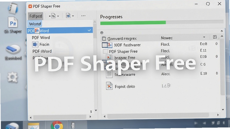 一张展示PDF Shaper Free格式转换功能的界面截图,左侧列表选中