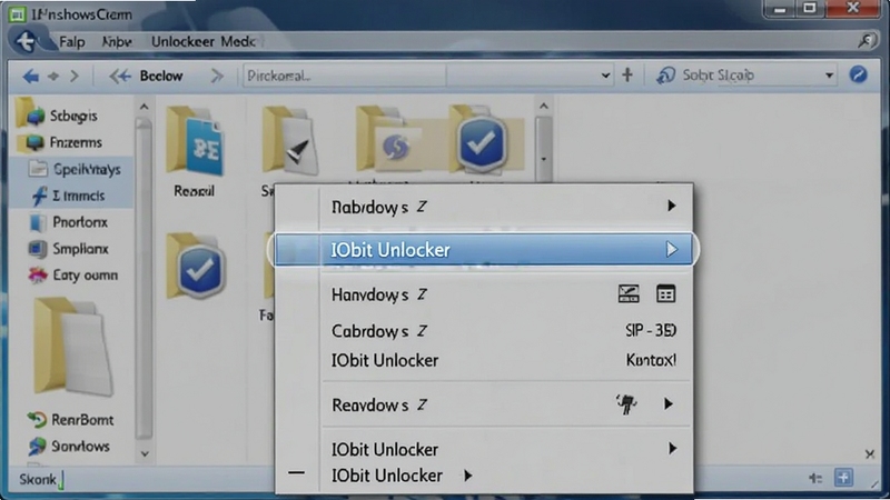 Windows�Ҽ��˵�����IObit Unlockerѡ���ʾ��ͼ����������Ϊ�Ҽ������˵�������ʾIObit Unlocker��Ŀ������Ϊ�ļ���Դ���������ڣ����дʵ����