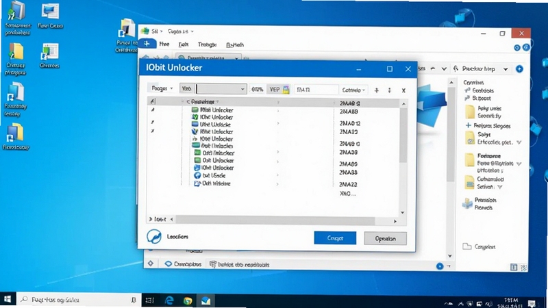��������ȫòͼ����������ΪIObit Unlocker����������λ�ڻ������룬��������չʾWindows���滷�����ļ���Դ���������ڣ�����������ʾ�����б��������ť����������Ƽ��У���ɫ��Ϊ��������Booguģ������
