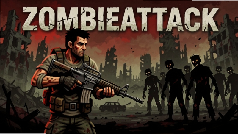 ZombieAttack ��Ϸ�����棬ĩ�շ��汳����һ���ֳ�ͻ����ǹ���Ҵ���վ�ڻ�������ƫ��λ�ã��Ҳ�ΪɥʬȺ��Ӱ������ɫ��ƫ��������̣����� Boogu ģ������