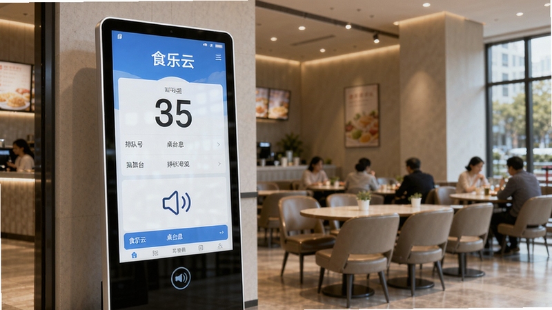 ʳ���ƽк��Ŷ�ϵͳӦ�ó�������������Ϊ�����ſڵ���ʽ�кŴ�������Ļ����ʾ�ŶӺ�������̨��Ϣ������Ϊ�Ⱥ���������˿ͣ�����ϸ�ڰ���ʳ���ƽ���Ԫ������������ͼ�꣬�������ִ�����
