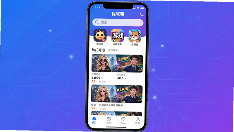 �ź���Ӧ��������չʾ����������Ϊ�ֻ���Ļ��ʾ�ź���APP��ҳ���Ϸ�������������Ϸ����ͼ�꣬�в�Ϊ������Ϸ�˺��Ƽ��б����ײ�Ϊ�����˵�������Ϊ�Ƽ�������ɫ���䣬�����������죬ͻ���ź���Ʒ�Ʊ�ʶ