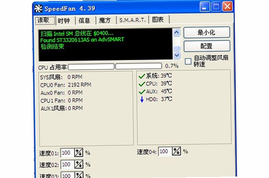 SpeedFan 温度监控界面