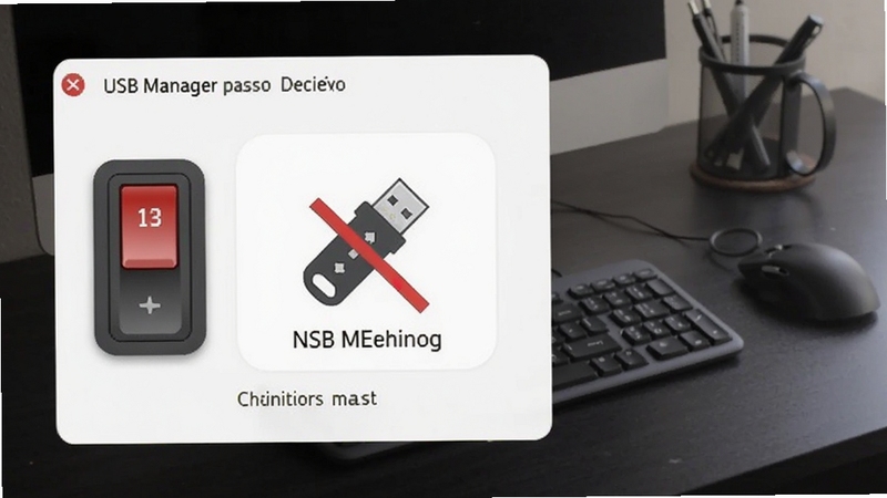 USB Manager�豸���ò������棬��������λ����Ļ����ƫ��չʾ�豸���ذ�ť�뱻���õ�U��ͼ�꣬����Ϊ��ɫ�칫������ϸ������