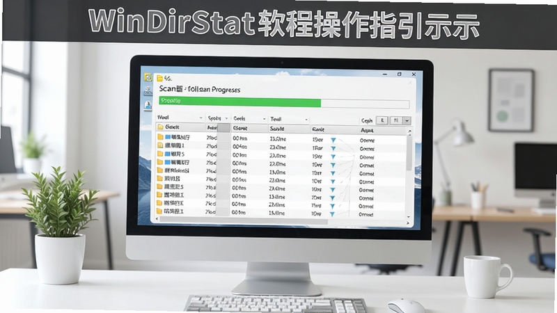 WinDirStat ��������ָ��ʾ��ͼ����������Ϊ������Ļ������ʾɨ����������ļ��б�������Ϊ���칫������ͻ������ʹ�ý̳���ܿ���ʾ