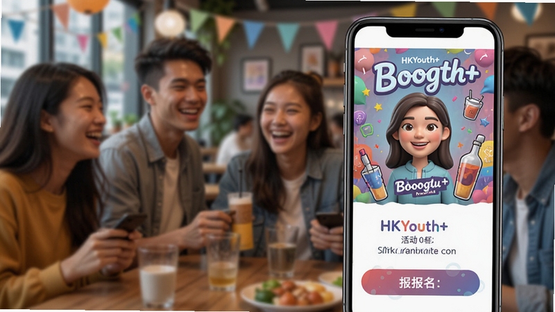 HKYouth+ �����ҳ��չʾ���ֻ�������ֻ�����뱨����ť������ɫ�ʻ��ã�����Ϊ�����˾ۻ᳡���黯������ͻ�����Χ��Boogu ģ������ϸ�ھ���