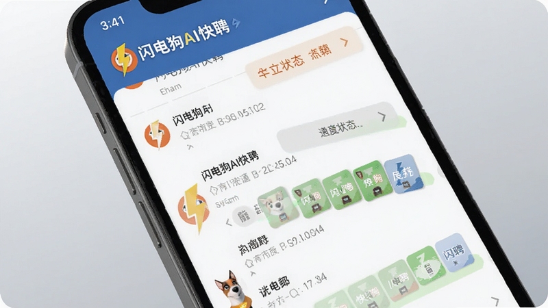 ���繷AI��Ƹ��Ϣ��ͨ�����׷�ٽ��棬�ֻ���Ļ��ʾ�����б���״̬��ǩ������Ϊǳ��ɫ���䣬�������������繷AI��Ƹ��Ʒ��ɫԪ�أ�����ɾ�����