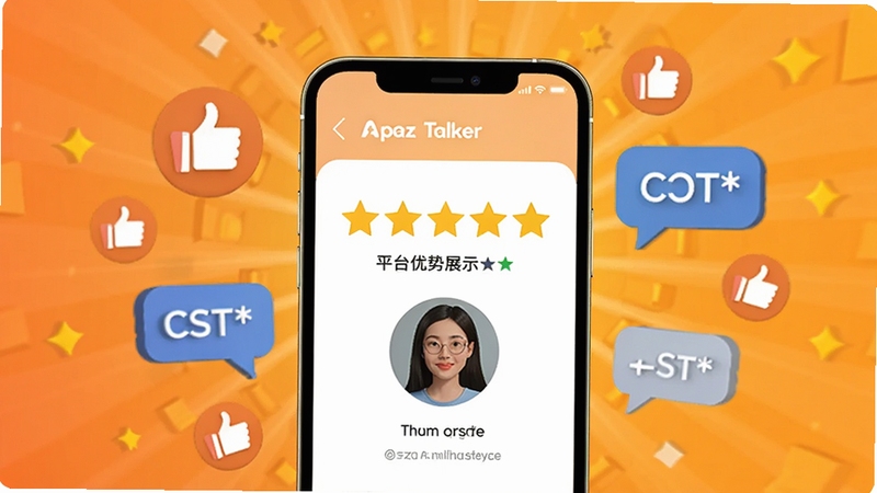 AmazingTalker�û�������ƽ̨����չʾ����������չʾ�ֻ���Ļ�е����Ǻ���������û�ͷ����Χ���Ƶ���ͼ��ͶԻ����ݣ�����Ϊ��ů�ĳȻ�ɫ����������������ϣ��������õ��û��ڱ�