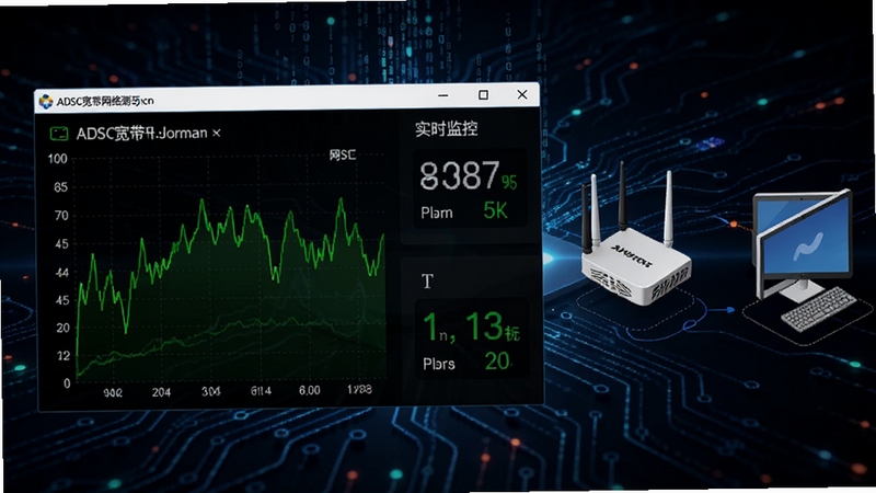 ADSL����������ٹ���ʵʱ��ع���չʾ����������Ϊ���������е�ʵʱ��������ͼ����������ֵ��壬����Ϊ��ɫ�Ƽ������������Ҳ���·�������������ʾ��ͼ��ϸ�ڰ�����ɫ�����������ߣ�ͻ��ʵʱ������⣬����Booguģ������