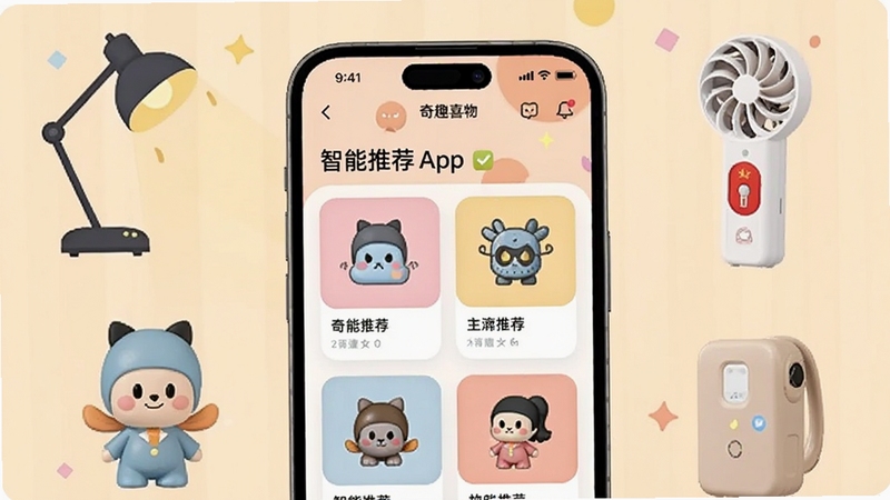 ��������չʾһ�������ֻ�����Ļ�ϳ�����Ȥϲ��App�������Ƽ�ҳ�棬��Χ�����Ÿ����Ƽ���Ʒ�紴��̨�ơ�ä���ְ졢��Я���ȵȣ�����Ϊ��͵Ľ���ůɫ��������ͻ���Ƽ���Ƭ���򣬷��Ϊ�ִ���ƽ�廭������Booguģ�����ɡ�