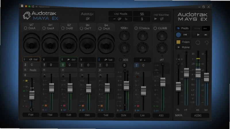 Audiotrak MAYA EX����ASIO��������������ʾ��ͼ��������չʾ��ͨ����Ƶ·�ɾ�����������ӣ����Ϊ������ɫרҵ��Ƶ�������棬����������͵���ɫ����