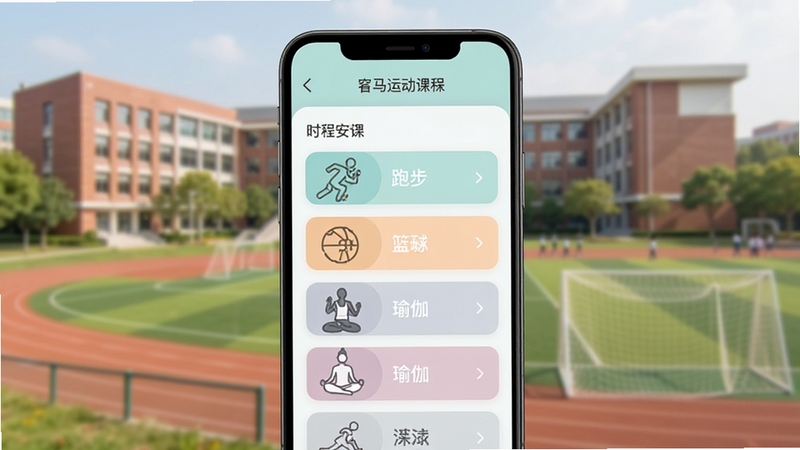 ����˶��γ�ѡ�ν��棬�ֻ���Ļ��ʾ�γ��б���ʱ�䰲�ţ������ܲ��������٤��ѡ�������ɫ������ͣ�����ΪУ԰��ѧ¥��ٳ��黯������ͻ��ѡ�ι���
