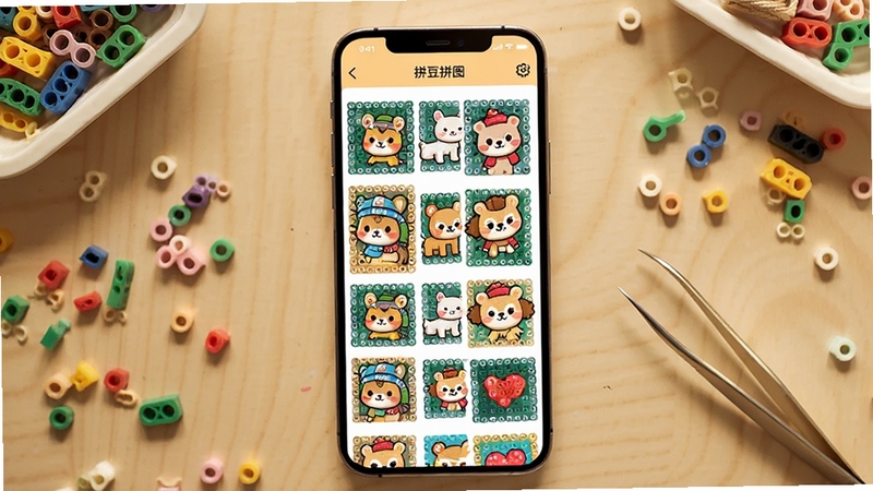 һ����Ϊƴ��ƴͼ���ֻ�Ӧ�ý���չʾͼ�������������ֻ���Ļ����Ļ����ʾ�������е�ƴ��ͼֽ����ͼ��������ͨ����Ͱ���ͼ��������Ϊǳľɫ���棬������ɢ���Ų�ɫƴ��������һ�����ӣ�����ɫ����ů���������������ֻ�λ�������룬��������Ϊ�����ӽǵ��ֹ����棬����Booguģ�����ɣ�ϸ�ڷḻ����Ӱ���