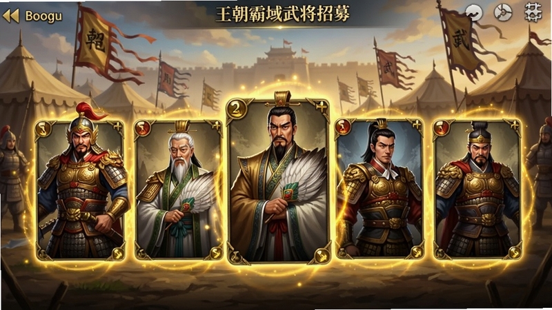 ���������佫��ļ���棬������չʾ��λ�Ŵ��������ƣ������ϻ��о������佫���棬���������׵Ľ������ֳ����ȵ�ıʿ�ȣ�������Χ�н�ɫ��Ч���ƣ�����Ϊ�Ŵ���Ӫ������ս�죬������������������Booguģ������