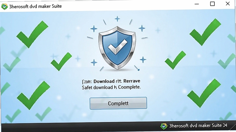 3herosoft dvd maker suite ��ȫ�����밲װ��ɽ��棬��������λ����Ļ���룬��ʾ��װ��ɰ�ť�Ͱ�ȫ����ͼ�꣬����Ϊǳ��ɫ���䣬��Χ����ɫ�Թ�Ԫ�أ����崫�ﰲȫ�ɿ����Ӿ�����
