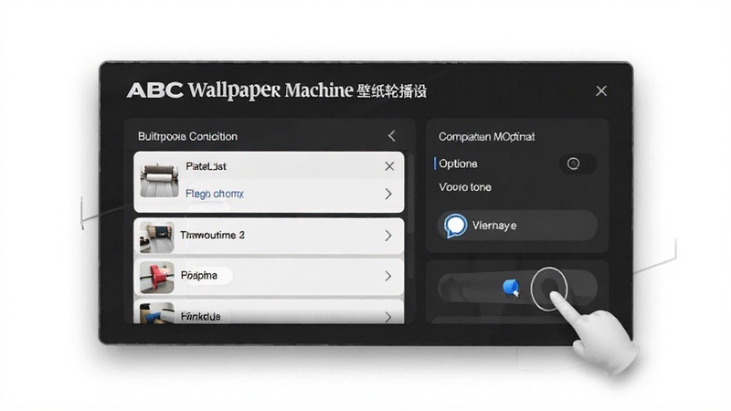 ABC Wallpaper Machine 壁纸轮播设置面板,展示播放列表与切换间隔选项