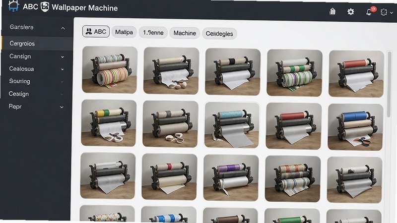ABC Wallpaper Machine 壁纸库管理界面,分类标签与缩略图网格展示
