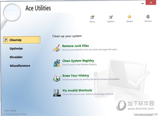 Ace Utilities 注册表清理工具界面