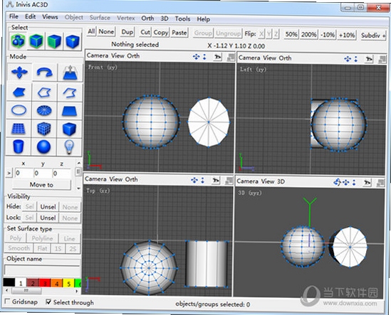 ac3d 三维建模 软件界面