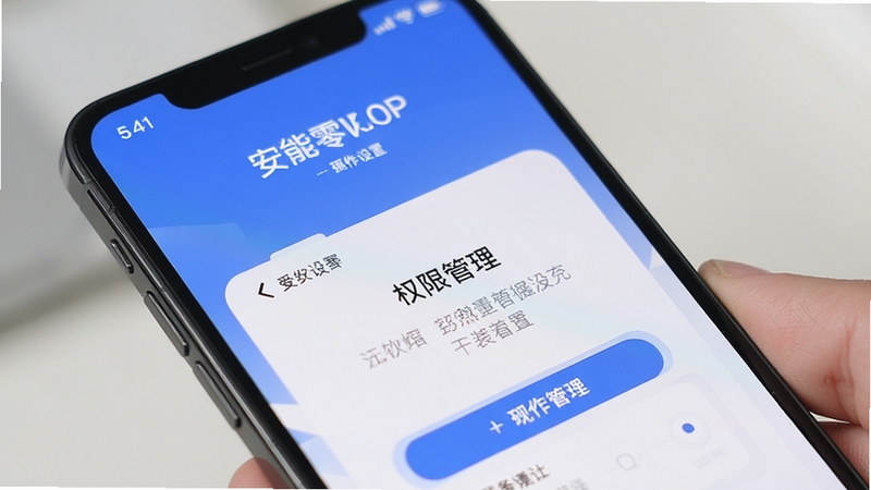数智零售APP安装设置界面 权限管理页面 手机屏幕特写 操作指引 清晰简洁风格