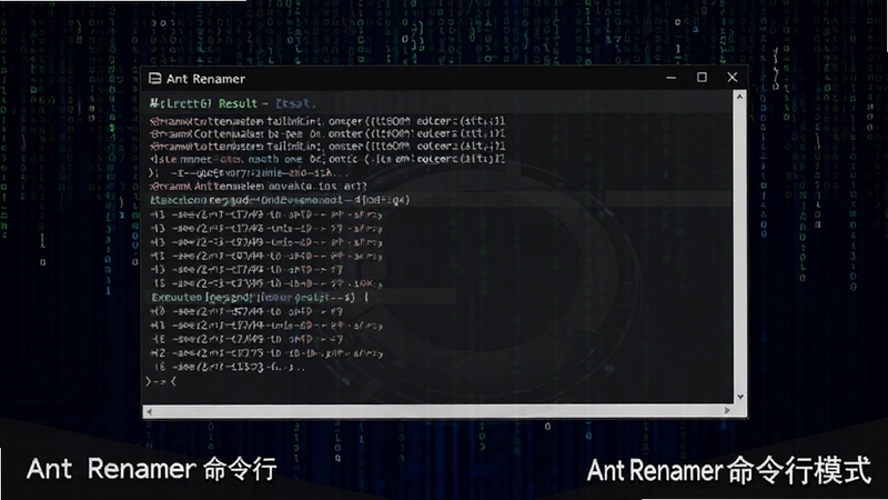 Ant Renamer �����в���������ͼ����������Ϊ��ɫ�ն˴��ڣ���ʾ����������������ִ�н��������Ϊ��ɫ�Ƽ���񣬴��д������Ӿ�Ч������������ע Ant Renamer ������ģʽ������������רҵ��չ����