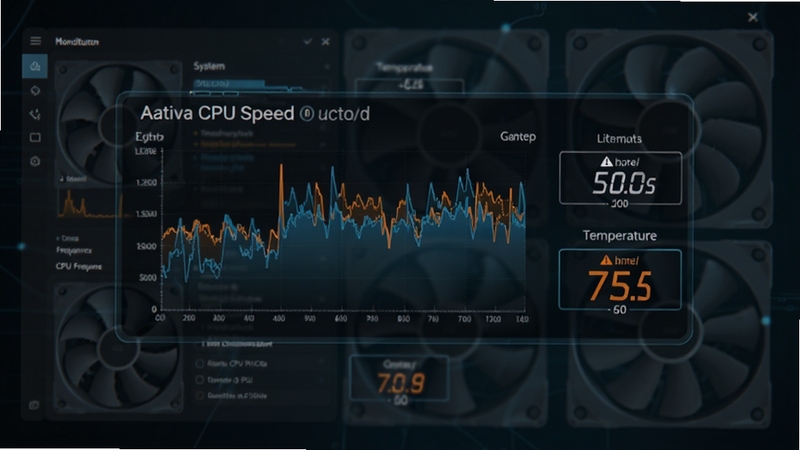 Ativa CPU Speedʵʱ�������ͼ��񣬻�������Ϊ��������ɫ�����ϵ�CPUƵ�ʲ���ͼ���¶�������ʾ������Ϊ��͸����ϵͳ��������ɢ�ȷ��ȼ�Ӱ���Ƽ����뾯ʾ����ɫ��ϸ������