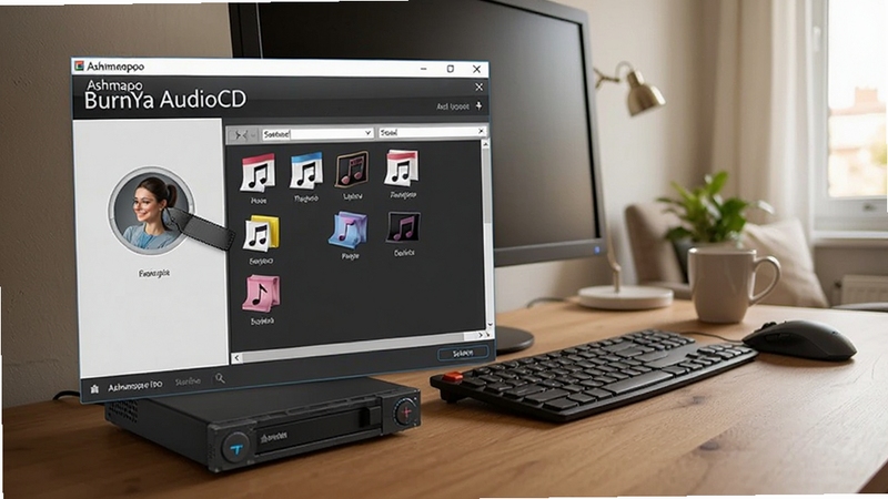 Ashampoo BurnYa AudioCD ��Windows���������У��û����ڽ������ļ������¼�б�������չʾ������������������豸������Ϊ�ӼҰ칫���滷����ͻ������������������