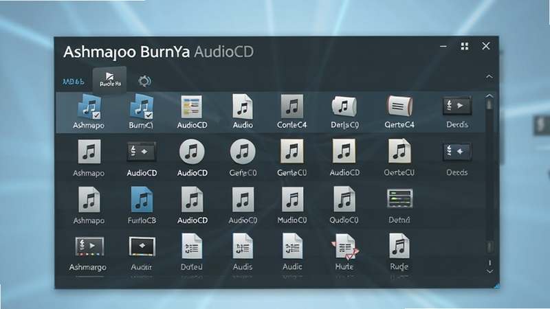 Ashampoo BurnYa AudioCD ������������ʾ�����Ƶ�ļ���������Ŀ�б�����ʽͼ�������ɼ���������Ϊ�ִ���ƽ����ƣ��������е���ɫ���Σ�ͻ��������������ʽ��������
