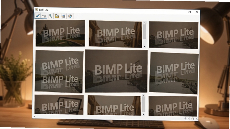 չʾ BIMP Lite ˮӡ���ӹ��ܵĲ������棬�����ж���ͼƬ�ϱ����������˰�͸������ˮӡ��ˮӡλ������ͳһ���������� BIMP Lite ��Ϊˮӡʾ��������ͼƬ�ϣ�����Ϊ��͵�ůɫ�������һ���