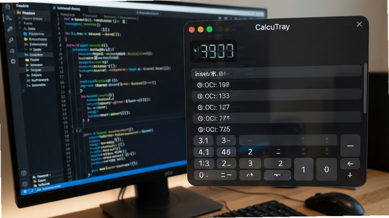 CalcuTray���������չʾ��ɫ���⣬���������ʷ��¼�б���͸�������У�����Ϊ����༭�����ڣ����ְ칫����