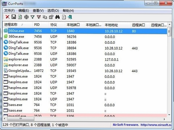currports 端口占用结束进程方法
